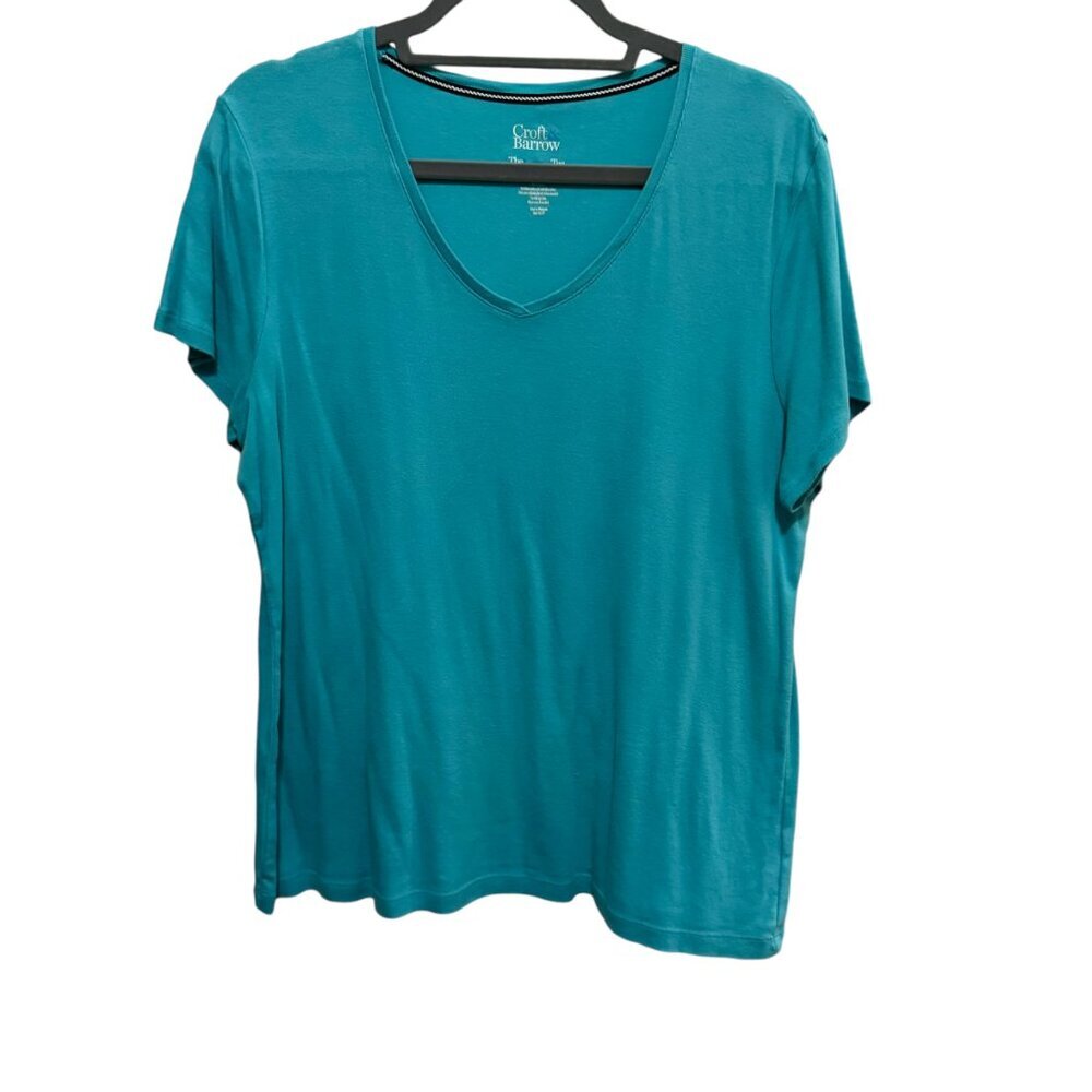 Croft & Barrow - The Classic Tee - V-Neck Turquoise - Size XL